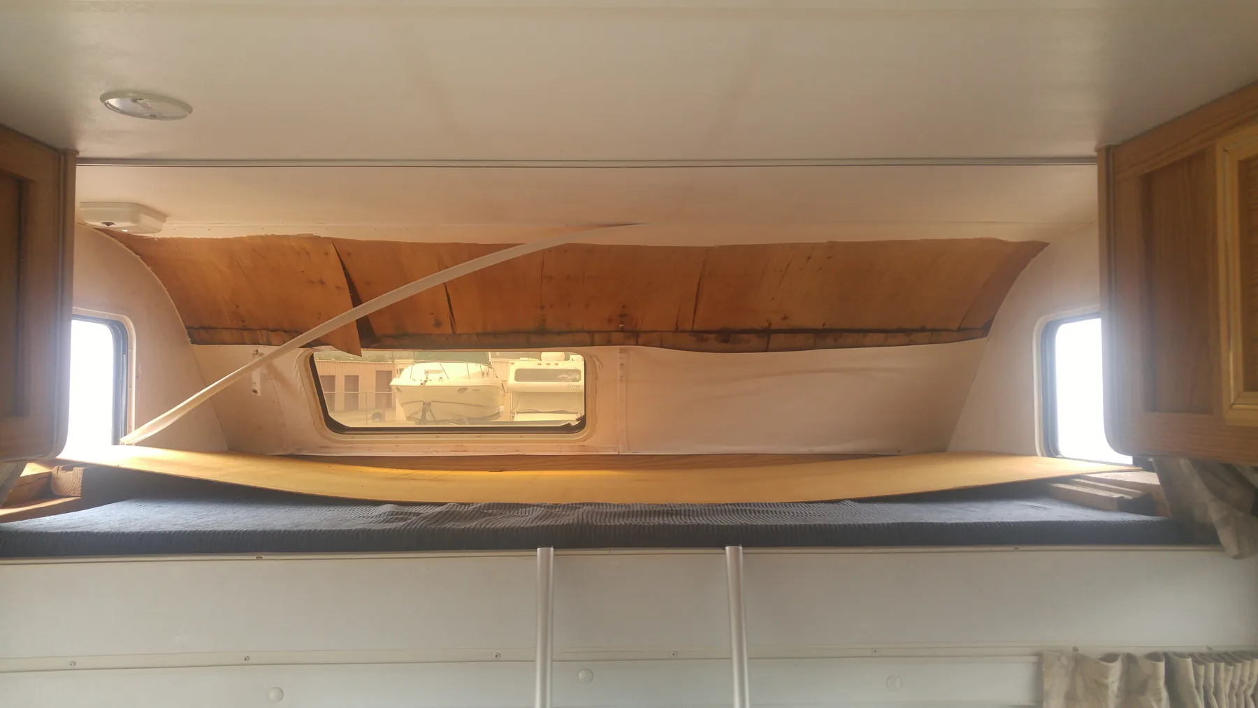 Camper roof before repair